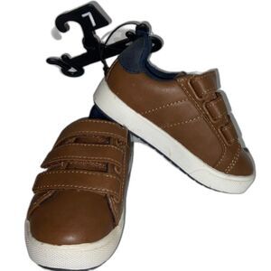 Wonder Nation Boys Casual Triple Strap Court Sneakers Size 7 Boys.